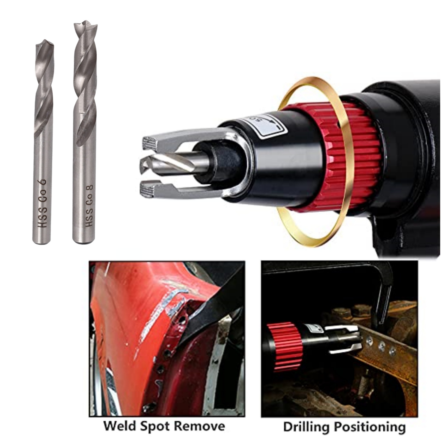 Tools For Welding Workshop - ดอกสว่านเจาะรูเชื่อมแบบจุด HSS CO ขนาด 6/8 มม.