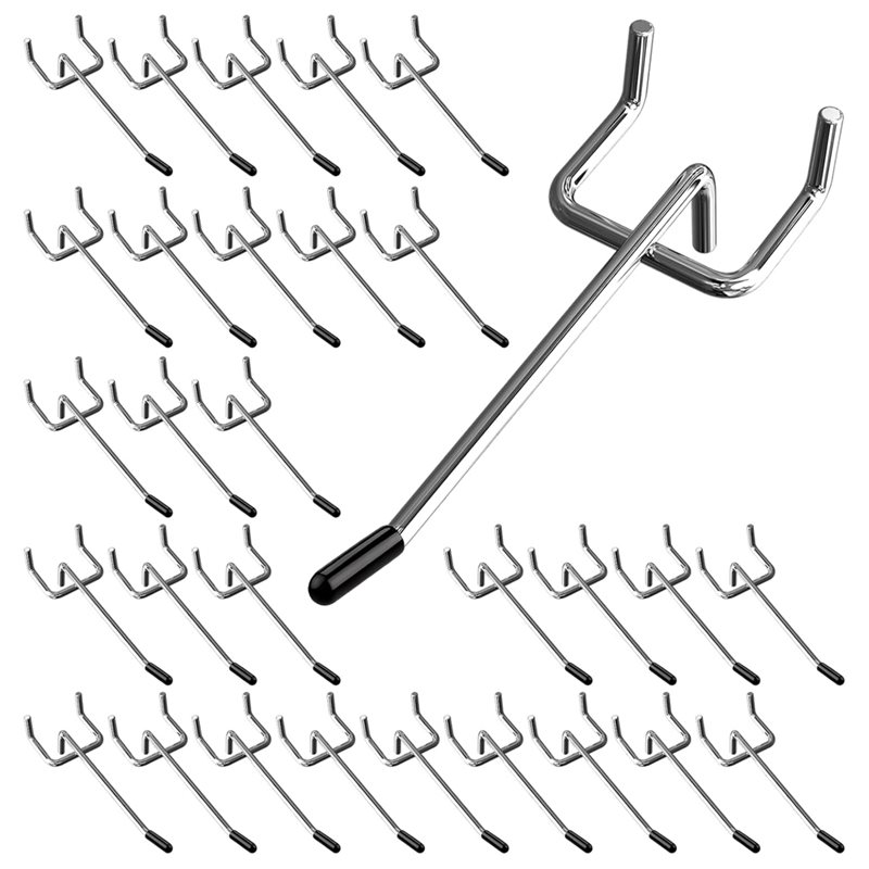 Workshop Tools Board - ตะขอแขวนสำหรับแผ่นเพ็กบอร์ด 30 ชิ้น ขนาด 4 นิ้ว