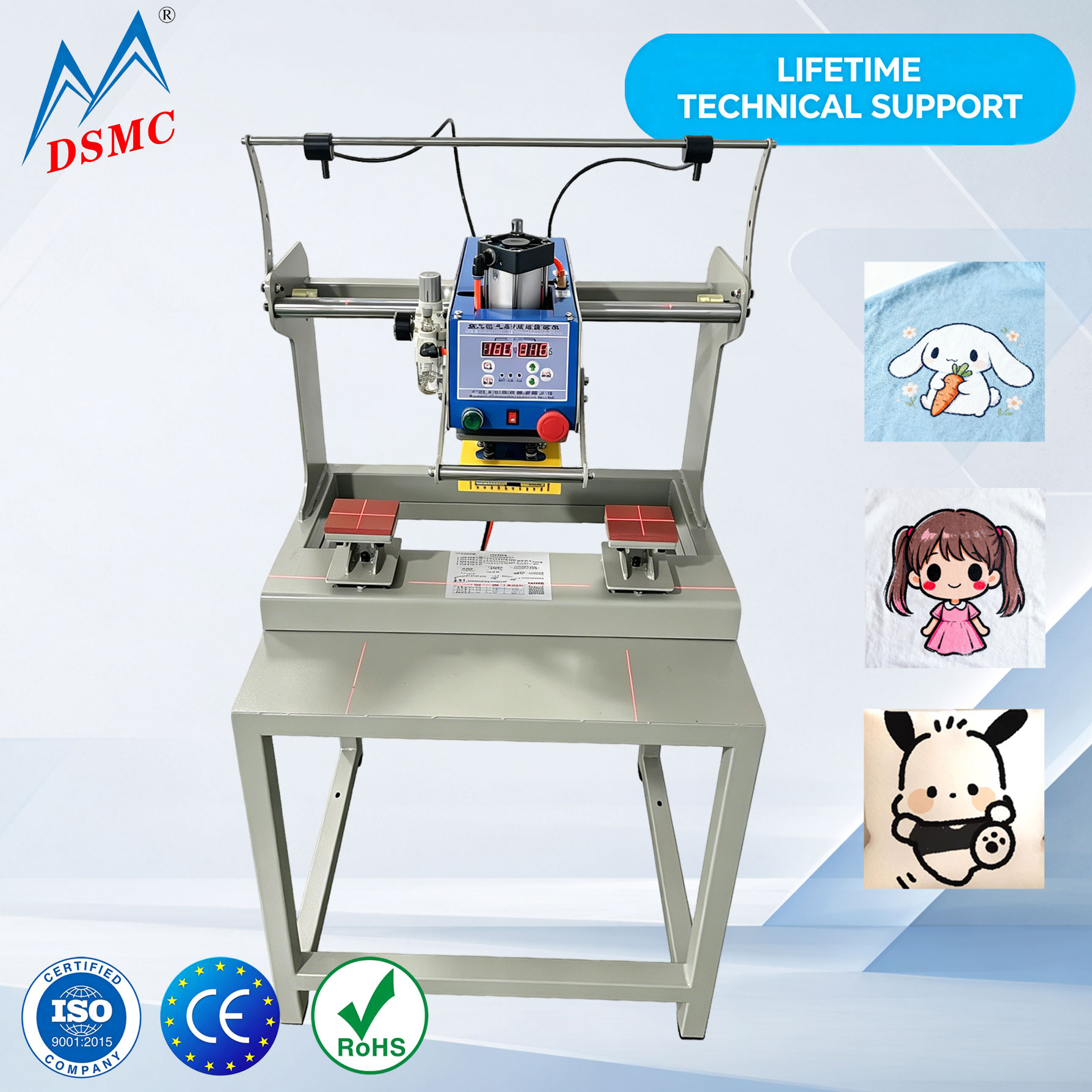 Workshop Tools Logo - เครื่องรีดความร้อนแบบสองสถานี ขนาด 8x10 ซม. ระบบลม กึ่งอัตโนมัติ