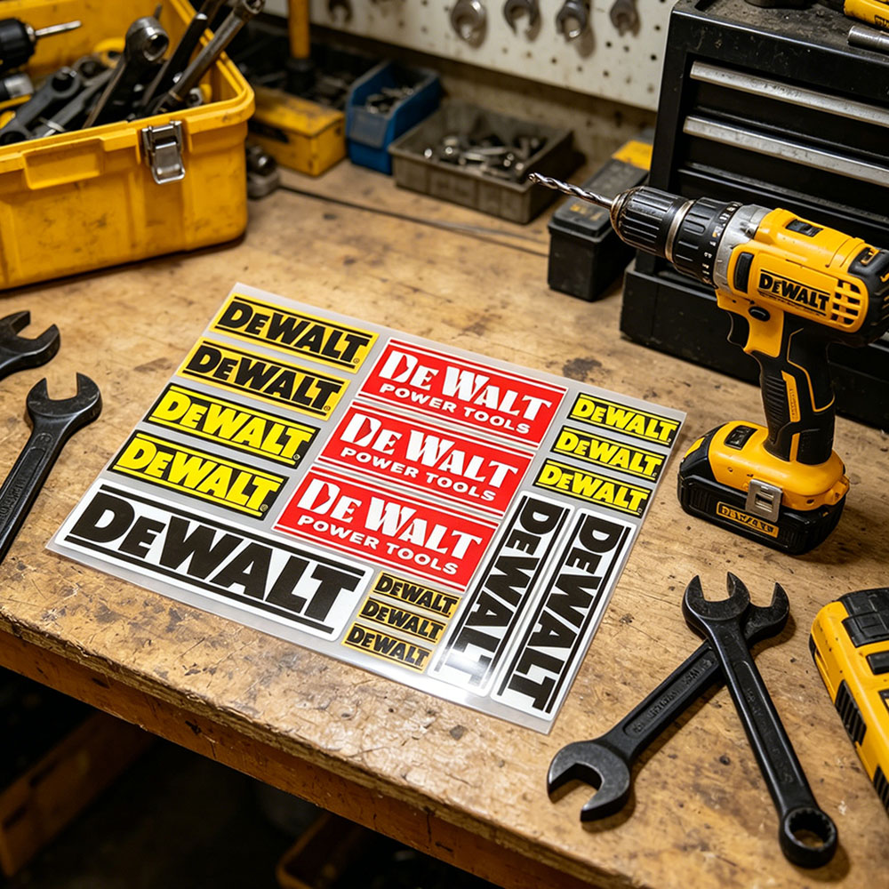 โลโก้เดวอลท์สติกเกอร์ไวนิลสะท้ - Workshop Tools Logo บทวิจารณ์และราคา