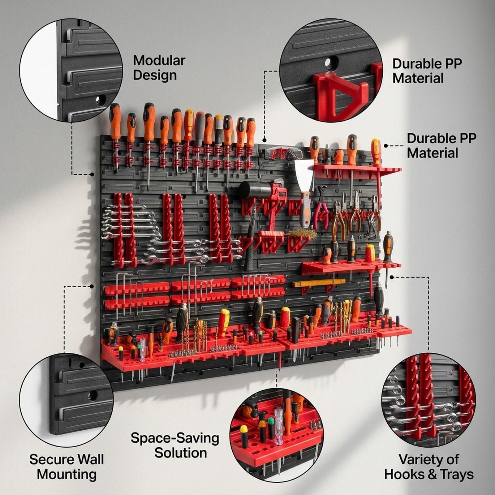 กล่องเก็บของติดผนังพร้อมแผงผนั - Workshop Tools Board บทวิจารณ์และราคา